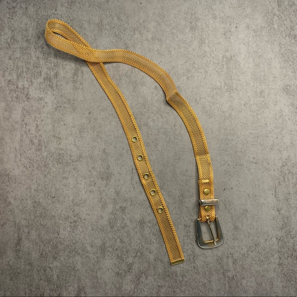 Vintage Thin Metal Golden Belt ~ Waist Belt - Picture 4 of 4